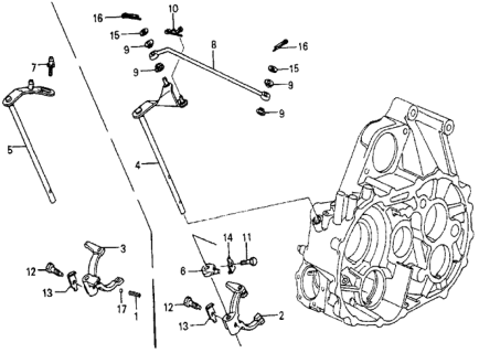 1985 Honda Civic Rod, Selector Diagram for 24520-PH8-010