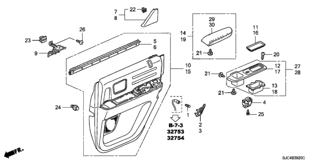 2013 Honda Ridgeline Rear Door Lining Diagram