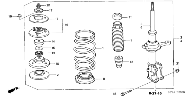 2005 Honda Insight Front Shock Absorber Diagram