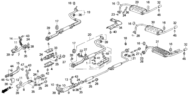 1990 Honda Civic Pipe A, Exhuast Diagram for 18210-SH4-A71