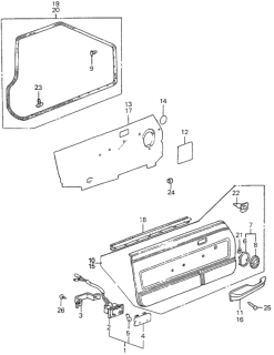 1985 Honda Accord Lining, L. FR. Door *YR82L* (ARK TAN) Diagram for 75830-SA5-664ZA