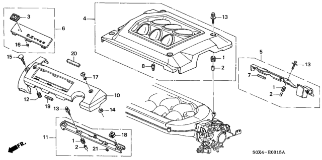 2001 Honda Odyssey Plate, Design Diagram for 17125-P8F-A00