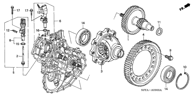 2005 Honda Insight AT Differential - Speed Sensor Diagram