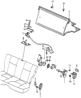 1982 Honda Accord Garnish, RR. Seat-Back *R31L* (PROPER RED) Diagram for 78195-SA5-671ZC