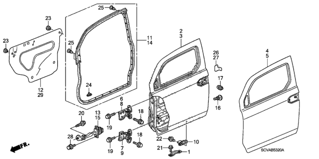 2008 Honda Element Front Door Panels Diagram