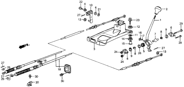 1986 Honda Civic Knob, Change Lever Diagram for 54102-SD9-003