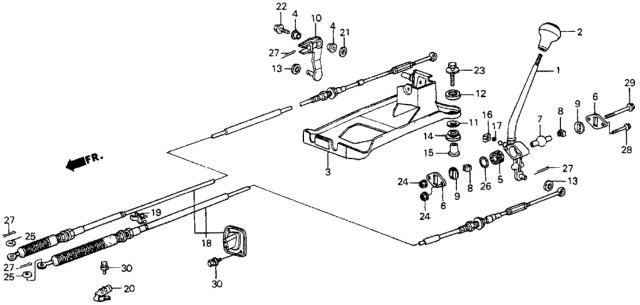 1986 Honda Civic Pivot, Change Lever Diagram for 54112-SD9-000