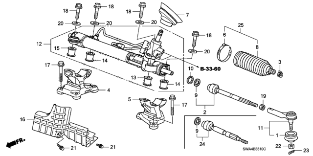 2007 Honda CR-V P.S. Gear Box Diagram