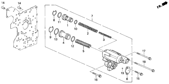 1995 Honda Odyssey AT Accumulator Body (2.2L) Diagram