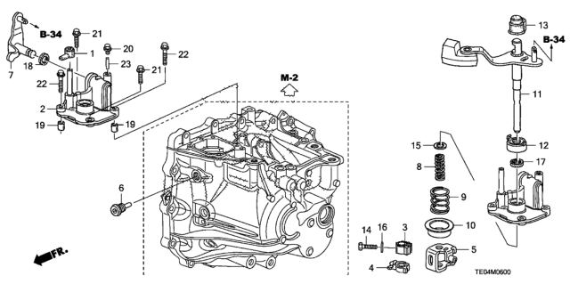 2010 Honda Accord MT Shift Lever (L4) Diagram