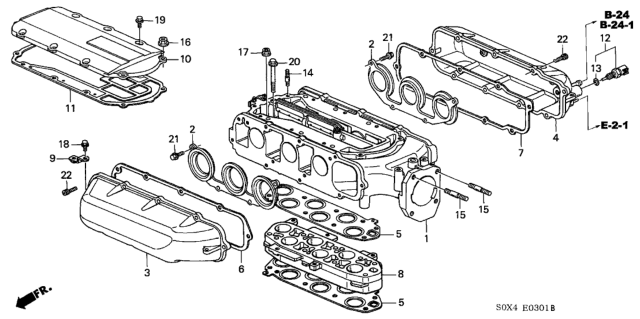 2002 Honda Odyssey 5 Door EXL (LEATHER RES) KA 5AT Intake Manifold Diagram