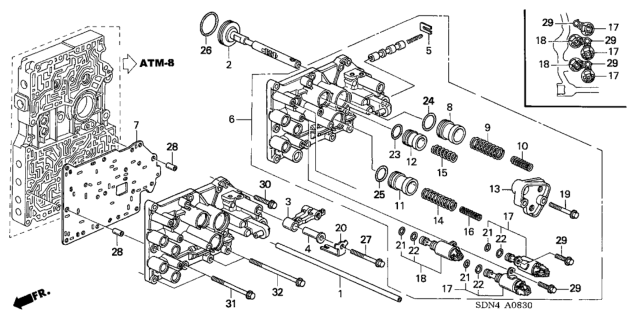 2006 Honda Accord AT Servo Body (L4) Diagram