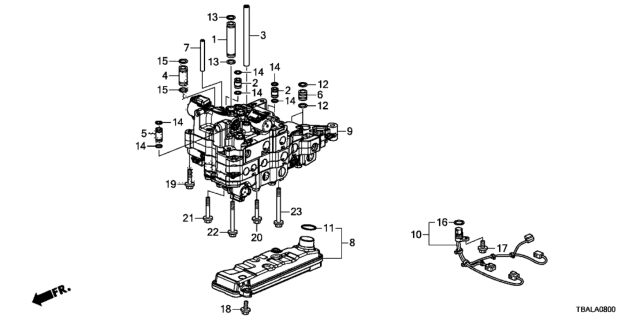 2020 Honda Civic AT Valve Body Diagram