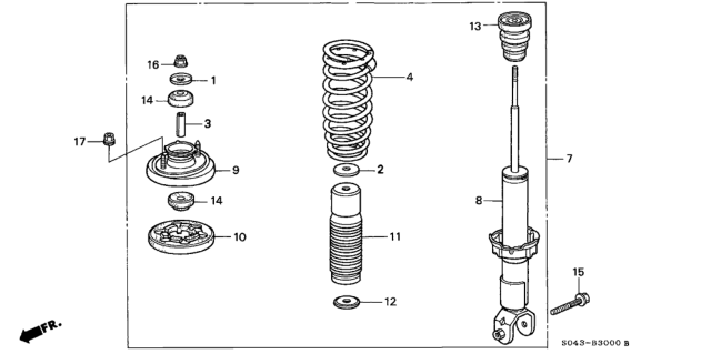 1996 Honda Civic Rear Shock Absorber Diagram