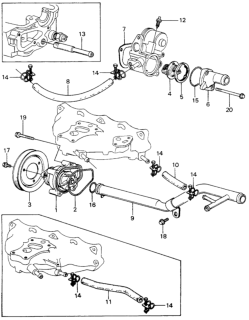 1980 Honda Civic 3 Door ** (1500) KH HMT Water Pump - Thermostat Diagram