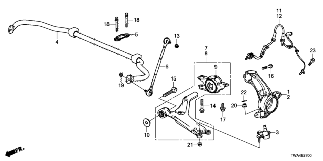 2019 Honda Accord Hybrid Front Knuckle Diagram