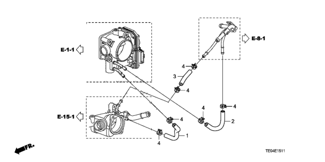 2009 Honda Accord Water Hose (V6) Diagram