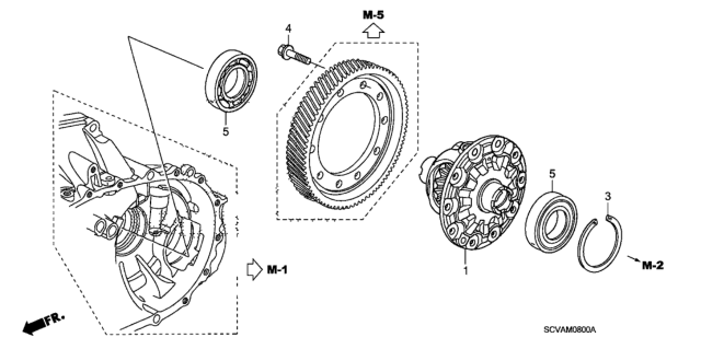 2007 Honda Element MT Differential Diagram