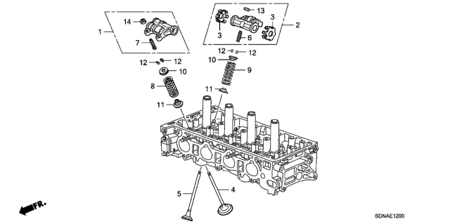 2007 Honda Accord Valve - Rocker Arm (L4) Diagram