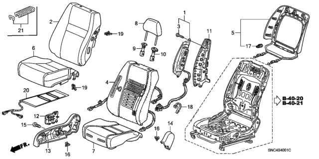 2009 Honda Civic Cover, R. Reclining Lap (Outer) *NH686L* (QP LIGHT WARM GRAY) Diagram for 81234-SNA-A01ZF