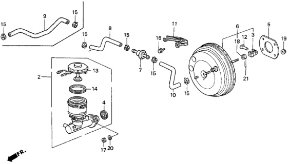 1995 Honda Accord Tube A, Master Power Diagram for 46404-SV7-A01