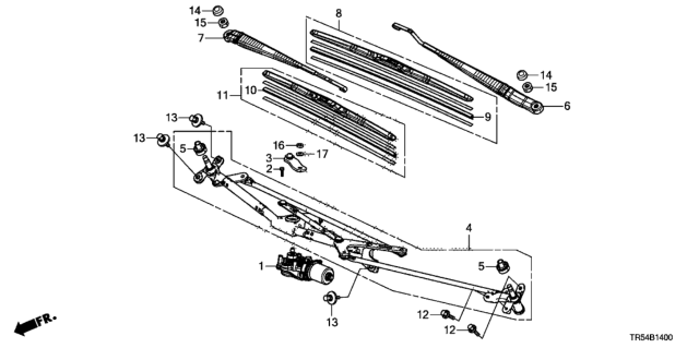 2013 Honda Civic Front Windshield Wiper Diagram