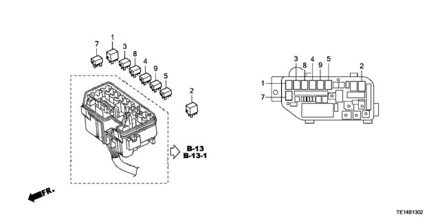 2012 Honda Accord Control Unit (Engine Room) Diagram