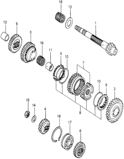 1979 Honda Accord Spring, Synchronizer Diagram for 23653-689-000