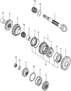 1980 Honda Accord MT Countershaft  - Countershaftgears Diagram