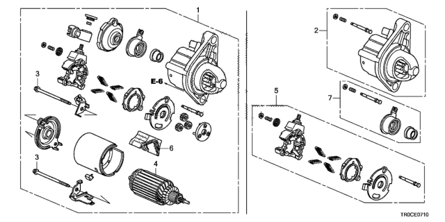 2014 Honda Civic Starter Motor (Mitsuba) (1.8L) Diagram