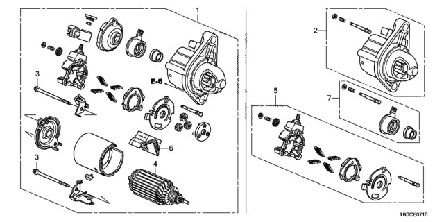 2015 Honda Civic Starter Motor (Mitsuba) (1.8L) Diagram