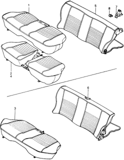 1981 Honda Civic Cushion Assy., RR. Seat *R23L* (CHIC RED) Diagram for 78110-SA0-672ZC