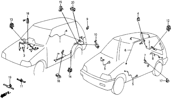 1987 Honda Civic Rear Wire Harness Diagram