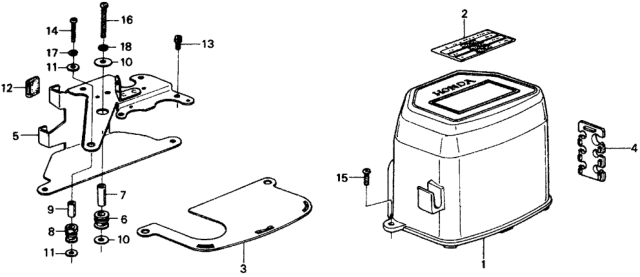 1977 Honda Civic Label, Control Box Diagram for 36022-657-830