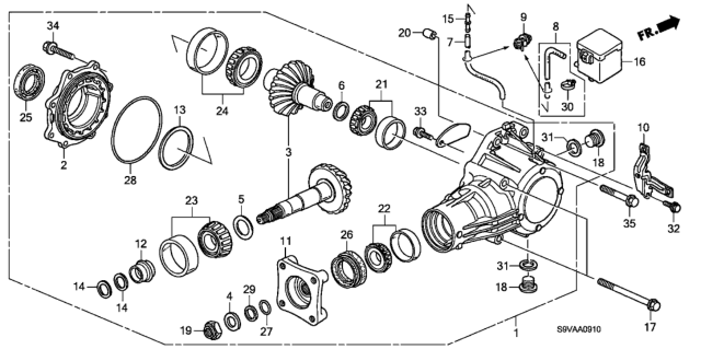 2008 Honda Pilot 5 Door LX-VP (4WD) KA 5AT AT Transfer Diagram