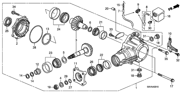 2008 Honda Pilot AT Transfer Diagram