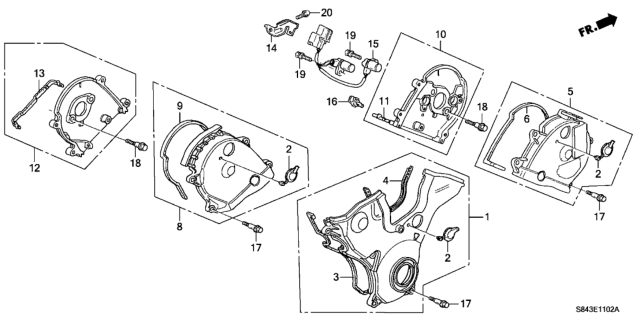 1999 Honda Accord Timing Belt Cover (V6) Diagram