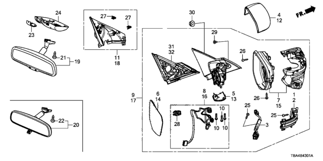 2016 Honda Civic Mirror Diagram