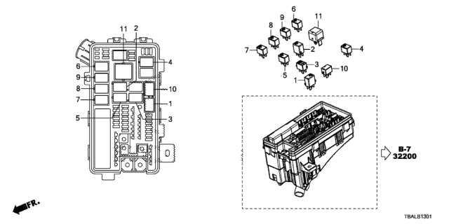 2020 Honda Civic Control Unit (Engine Room) Diagram 2