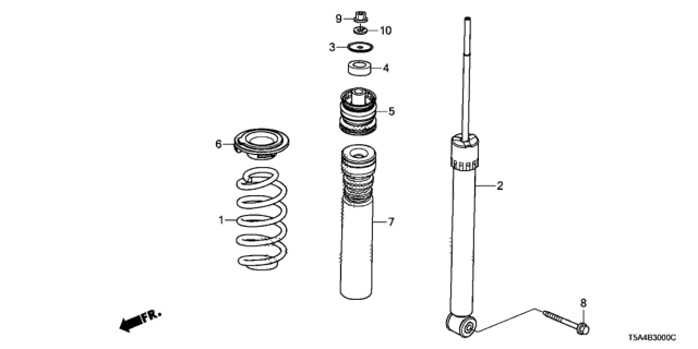 2018 Honda Fit Spring, Rear Diagram for 52441-T5R-A51