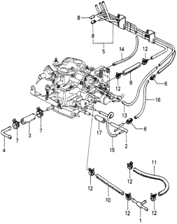 1980 Honda Civic 3 Door ** (1500) KA HMT Fuel Tubing Diagram