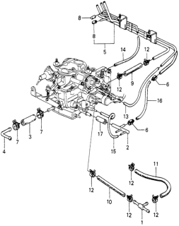 1980 Honda Civic Joint, Four-Way Diagram for 17321-PA6-660