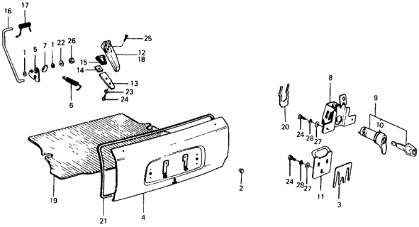 1975 Honda Civic Trunk Diagram