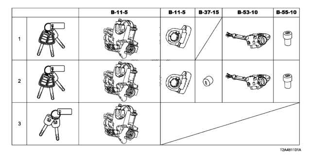 2016 Honda Accord Lock Assy.,Steering Diagram for 06351-T2A-901