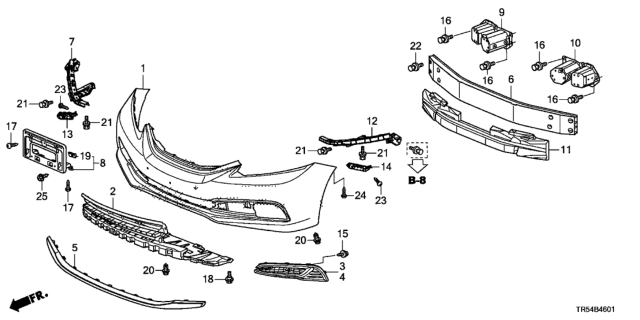 2014 Honda Civic Front Bumper Diagram