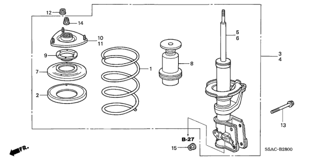 2005 Honda Civic Seat, FR. Spring (Upper) Diagram for 51688-S5A-701