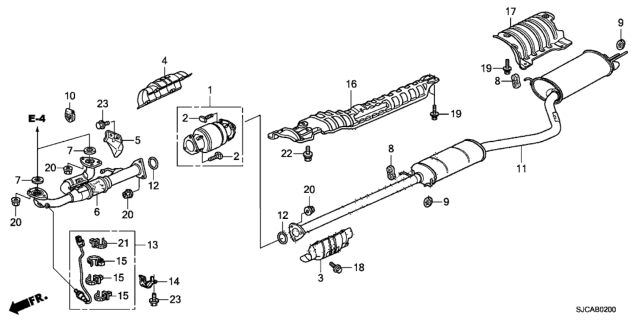 2014 Honda Ridgeline 4 Door RTS KA 5AT Exhaust Pipe Diagram