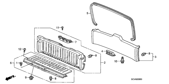 2007 Honda Element Tailgate Lining Diagram