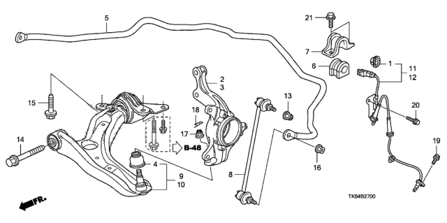 2011 Honda Fit Front Lower Arm Diagram