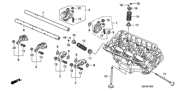 2012 Honda Pilot Valve, Exhuast Diagram for 14721-RN0-A00